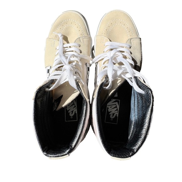 Vans Sk8-Hi Floral Rose Checkerboard Cream White Sneakers Mens 7 Womens 8.5 - Picture 9 of 10